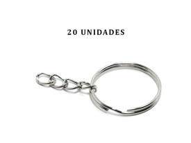 Argollas de Metal Llavero Con Cadena 25mm